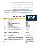 Prepositions of Time: English Usage Example