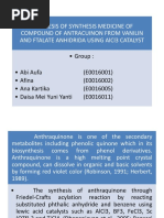 Synthesis of Synthesis Medicine of Compound of Antracuinon From Vanilin and Ftalate Anhidrida Using Alcl3 Catalyst