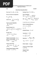 Final Exam Equation Sheet: Id DQ DQ K K R Id S R Id