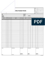 Material Traceability Record: Report No Rev. Date Shift (Day) (Night) Sheet