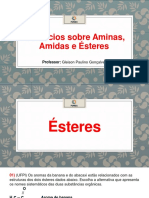 Exercícios Sobre Aminas, Amidas e Ésteres