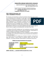 Modelo de Escrito Judicial de Absolución de Excepción - Autor José María Pacori Cari