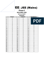 Phase Test-2 B Lot Answer Keys