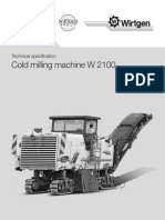 Cold Milling Machine W 2100: Technical Specification