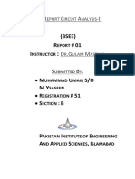 Circuit Analysis 2 Lab Report 2 Pieas Pakistan