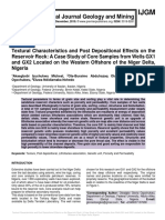 Textural Characteristics and Post Depositional Effects On The Reservoir Rock: A Case Study of Core Samples From Wells GX1 and GX2 Located On The Western Offshore of The Niger Delta, Nigeria