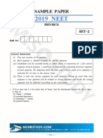 NEET 2019 Physics Sample Question Paper II