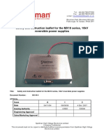 Safety and Instruction Leaflet For The MX10 Series, 10kV Reversible Power Supplies