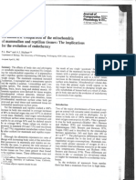 An Allometric Comparison of The Mitochondria of Mammalian and Reptilian Tissues: The Implications For The Evolution of Endothermy