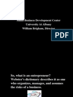 Small Business Development Center University at Albany William Brigham, Director