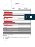 Sample: Generator Weekly Inspection Checklist