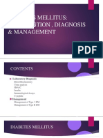 Diabetes Mellitus: Investagtion, Diagnosis & Management: DR - Vivek Reddy 1 M.D.S