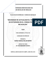 La Extorsion en El Código de Michoacan