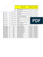 Tag No Tag Type Tag Description Discipline Check Sheet