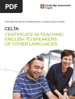 Celta: Certificate in Teaching English To Speakers of Other Languages