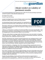 75 % of Psychology Experiments Cannot Be Replicated