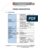 Memoria Descriptiva "Mejoramiento de Transitabilidad Vias Cahuacho Caraveli Arequipa"