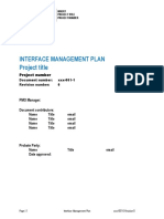 7 Interface Management Plan