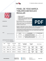 Ficha Técnica Panel de Yeso Marca Tablaroca® Núcleo Regular (Español)