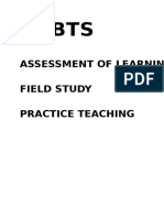 NCBTS: Assessment of Learning Field Study Practice Teaching