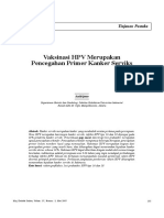 Vaksinasi HPV Merupakan Pencegahan Primer Kanker Serviks: Tinjauan Pustaka