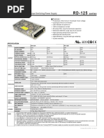 125W Dual Output Switching Power Supply: Series