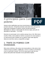 4 Princípios para Cuidar Dos Pobres