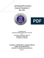 Experimental Procedures General Chemistry I KI-1101