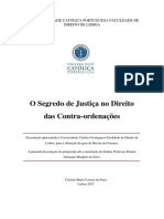 O Segredo de Justiça No Direito Das Contra-Ordenações