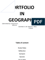 Portfolio IN Geography: Submimitted By: Cendy Perrera Beed-4A Submitted To: Mr. Roberto V. Ablao Profesor