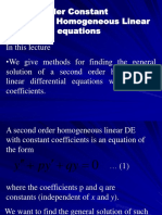 Second Order Constant Coefficient Homogeneous Linear Differential Equations