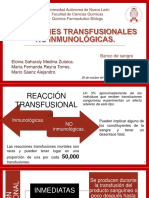 Reacciones Transfusionales No Inmunológicas