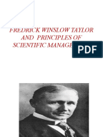 Fredrick Winslow Taylor and Principles of Scientific Management