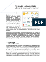 Importancia de Las Variables Meteorológicas en La Agricultura