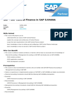 Sap Central Finance in Sap S4hana