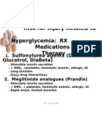 Sulfonylurea Agents (Diabinese, Glucotrol, Diabeta) : 2. Meglitinide Analogues (Prandin)