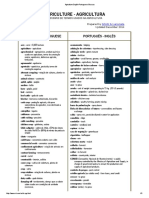 Vocabulary Agriculture English Portuguese