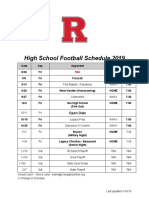 2019 Football Schedule