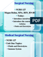 NUR127 Unit 1 Lecture 1 Fluid and Electrolytes