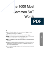 The 1000 Most: Common SAT