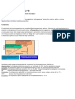 La Temperatura en El Crecimiento Microbiano