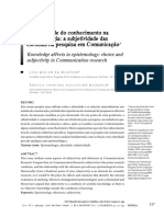 A Afetividade Do Conhecimento Na Epistemologia - Subjetividades Na Pesquisa em Comunicacao