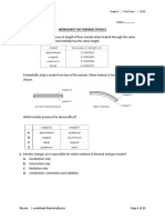 Worksheet On Thermal Physics