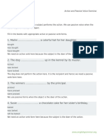 Active and Passive Voice Exercise PDF