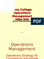 Iona College Operations Management MBA-540