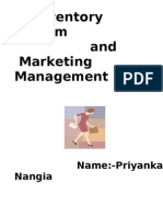 Inventory System and Marketing Management: Name:-Priyanka Nangia