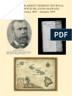 Thomas Karren Journal of His Mission To The Hawaiian Islands 1853-55