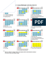 ACADEMIC CALENDAR 2018/2019: Sun Sun Sun