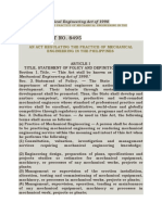 Republic Act No. 8495: An Act Regulating The Practice of Mechanical Engineering in The Philippines