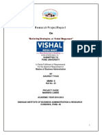 Research Projectreport On: of Vishal "Marketing Strategies Mega Mart "